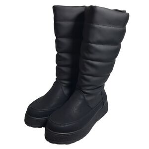 Adrienne Vittadini Piper Puff Black Waterproof Cold Weather Winter Boots Sz 6M